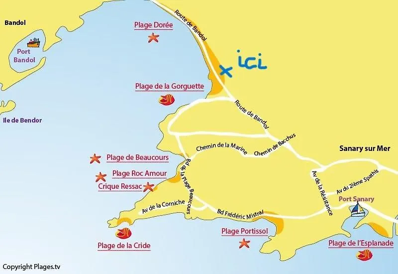 Vue Mer Grande Terrasse Plage A 2 Min A Pieds Sanary-sur-Mer Apartament